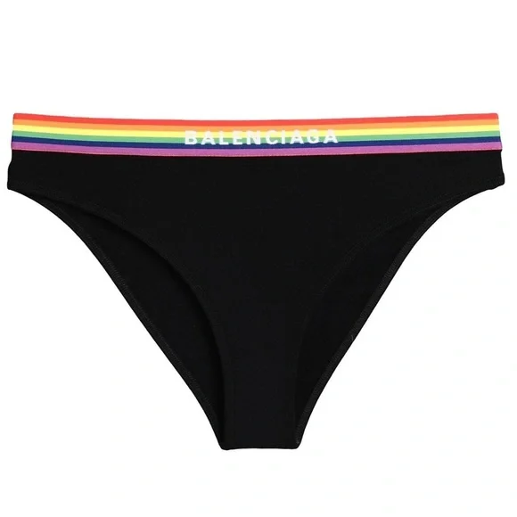 NWT Balenciaga Women’s Pride Panty Brief Underwear - Black , slip sporty briefs